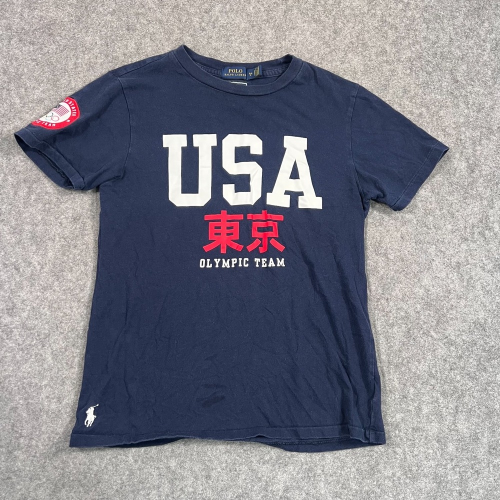 Polo Ralph Lauren 2020 Olympics Navy Blue T-Shirt Boys Youth Size Small 8